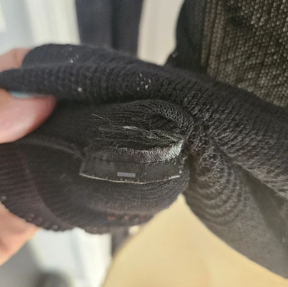 All Saints Sheer Striped Stretcg Black Knit Detail Top - Picture 5 of 7